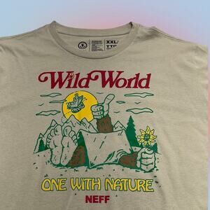 NEFF Men’s 2XL Tan Long Sleeve Tan WILD WORLD NATURE Shirt